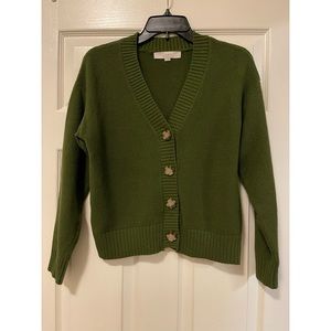 Loft cardigan sweater, olive green